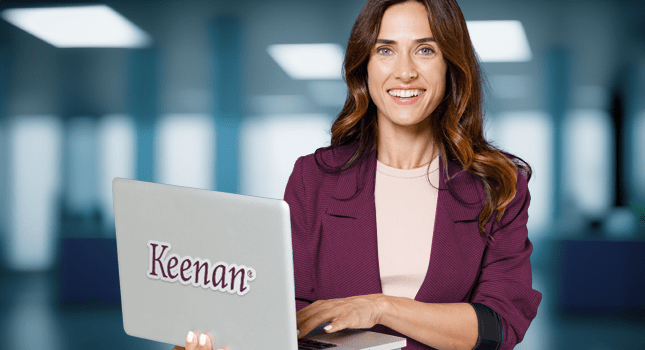 A woman viewing the new Keenan website