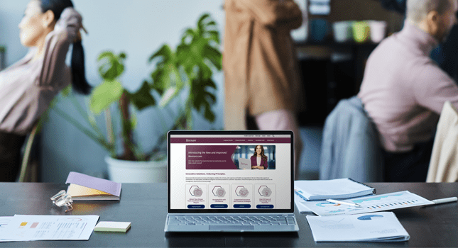 New Keenan.com on a laptop