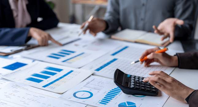 Business Professionals Reviewing Charts