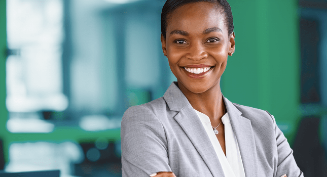 Smiling Woman in an Office