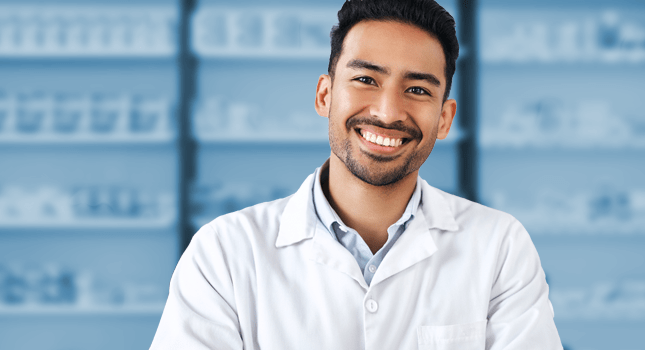 A pharmacy team member ready to help