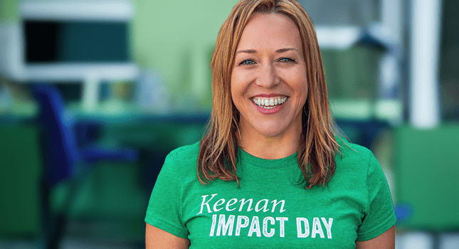 A Keenan employee volunteering at Impact Day