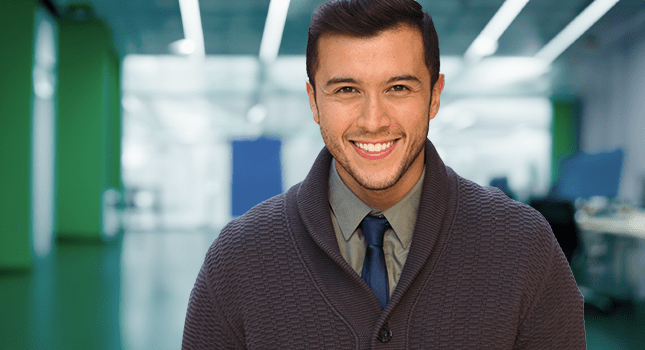 A man who has just watched an insightful video